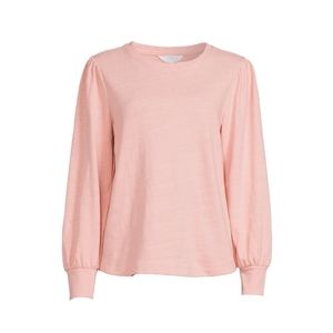 T&T Women's Pink Long Puff Sleeve Top Sweater Size XXXL